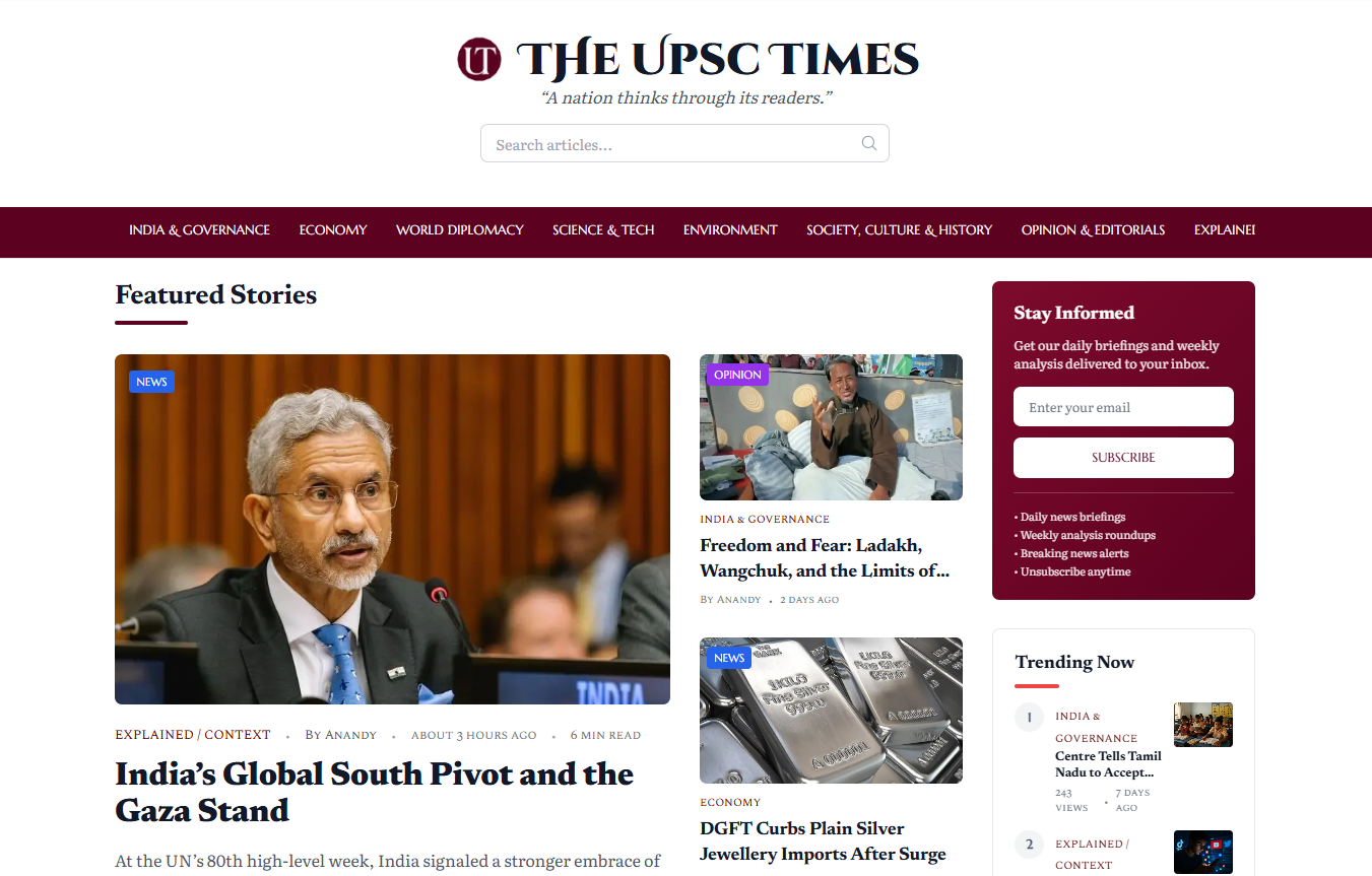 The UPSC Times screenshot
